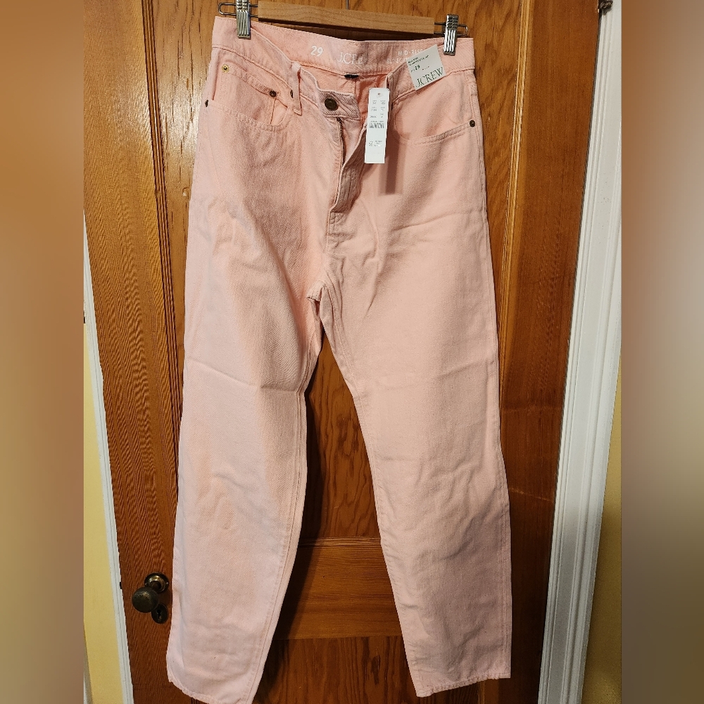 J. Crew slouchy straight pink jeans